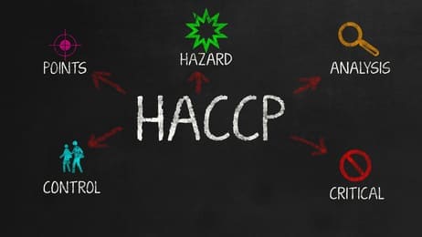 HACCP - Concept on black chalkboard